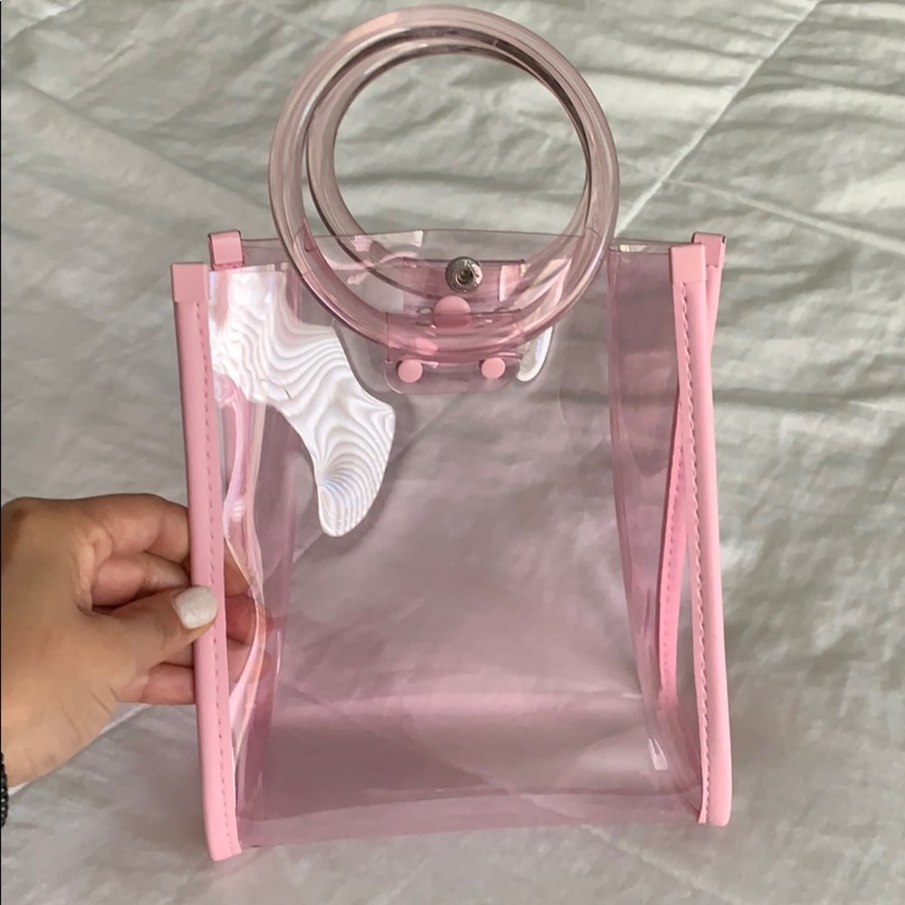 Cute clear hand bag.